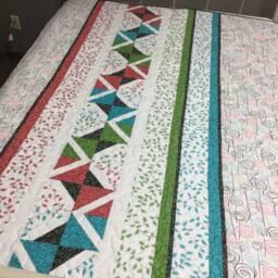 Handmade Throw Quilt Modern - thumbnail 4