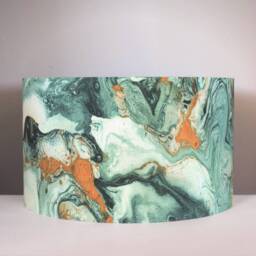 Marble Fabric Lampshade With Gold Lining, 20cm To 50cm Diameter For Standard Lamp Or Ceiling, Handmade By Vivid Shades - thumbnail 2