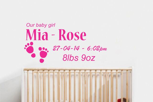 Our Baby Girl/Boy - Personalised Nursery Wall Sticker Vinyl Decal - image 1