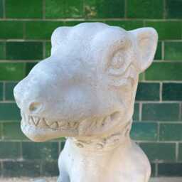 Concrete Gargoyle With Shield Statue Stone Gothic Sculpture Cement Guardian Figurine Outdoor Garden Decor Handmade Dark Art Ornament Gift - thumbnail 2