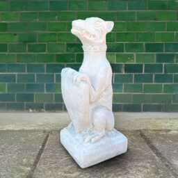 Concrete Gargoyle With Shield Statue Stone Gothic Sculpture Cement Guardian Figurine Outdoor Garden Decor Handmade Dark Art Ornament Gift - thumbnail 1