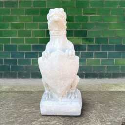 Concrete Gargoyle With Shield Statue Stone Gothic Sculpture Cement Guardian Figurine Outdoor Garden Decor Handmade Dark Art Ornament Gift - thumbnail 3
