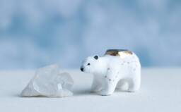 Zodiac Polar Bear Figurine Healing Crystal, Constellation Decor