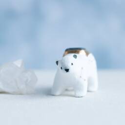 Zodiac Polar Bear Figurine Healing Crystal, Constellation Decor - thumbnail 2