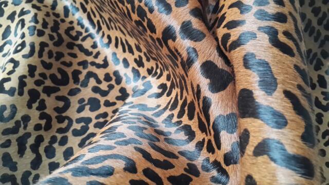 Cowhide Rug Leopard Print. Unique Xl A434 Peau De L??opard. Cow Skin - image 1