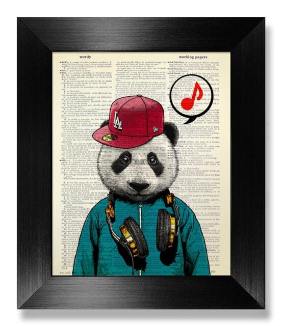 Panda Bear Best Friend Birthday Gift Boyfriend Anniversary Man Teen, Dictionary Art Print Book Page Wall Decor Home Decoration