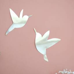Brass Hummingbirds, Boho Wall Decoration - thumbnail 4