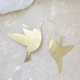 Brass Hummingbirds, Boho Wall Decoration - thumbnail 3