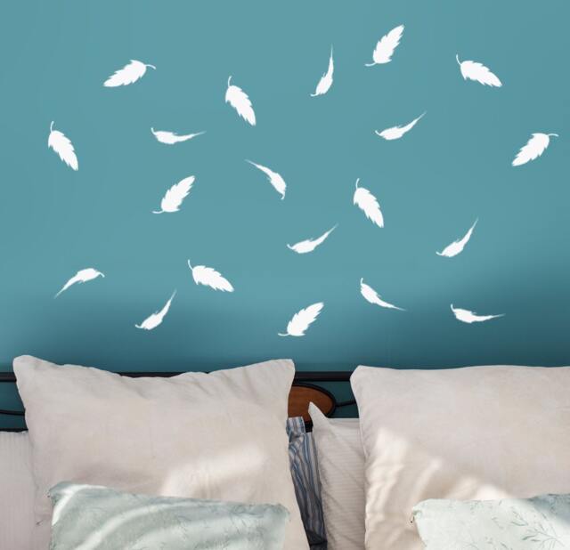 Pillow Fight Feather Vinyl Wall Decal Set - Includes 20 Individual Feathers - image 1