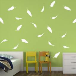 Pillow Fight Feather Vinyl Wall Decal Set - Includes 20 Individual Feathers - thumbnail 3