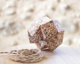 Enea Cocotte Lamp, Portable Origami Light Fixture, Lampshade, Fabric, Origami, Floral Bedside Indian - thumbnail 1