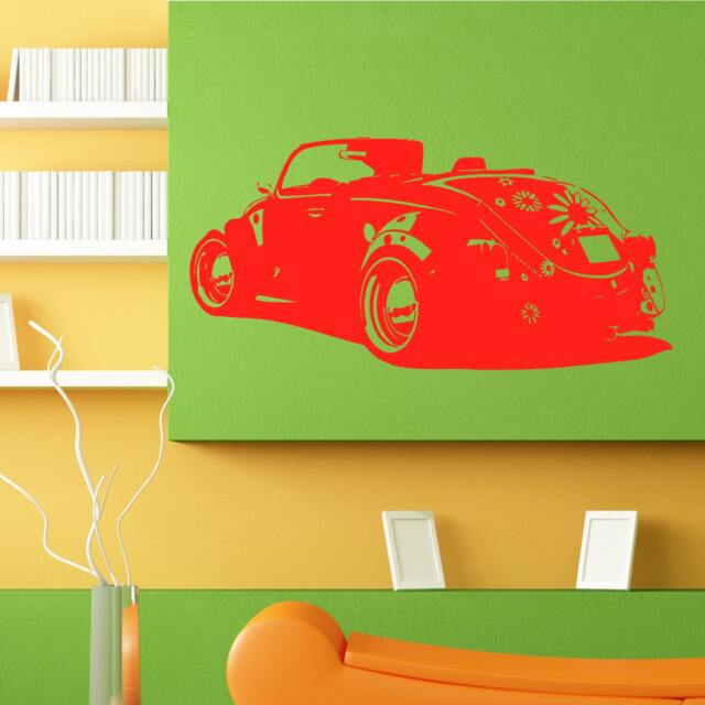 Nice Car With Flowers Wall Sticker Vinyl Mural Decal Home House Apartment Art Decor Free Shipping L085 - image 1