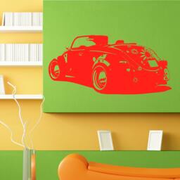 Nice Car With Flowers Wall Sticker Vinyl Mural Decal Home House Apartment Art Decor Free Shipping L085