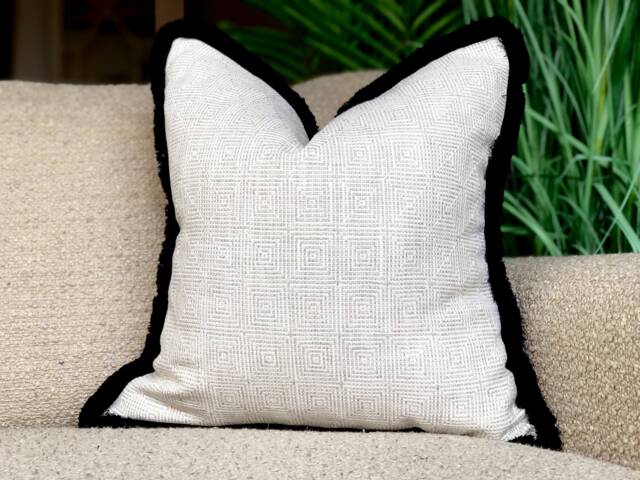 Natural Cushion Cover, Luxury Pillows With Fringe Trim 16x16 Pillow, 18x18 20x20 22x22 24x24 Pillo, 26x26 All Sizes - image 1