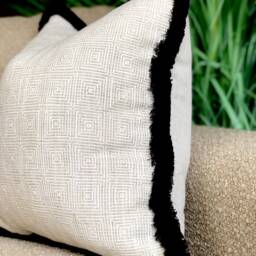 Natural Cushion Cover, Luxury Pillows With Fringe Trim 16x16 Pillow, 18x18 20x20 22x22 24x24 Pillo, 26x26 All Sizes - thumbnail 2
