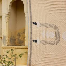 Handmade Block Printed Cotton Quilt Modern King/Queen Bedspread, Indian Kantha Comforter, Reversible Bedset - thumbnail 2