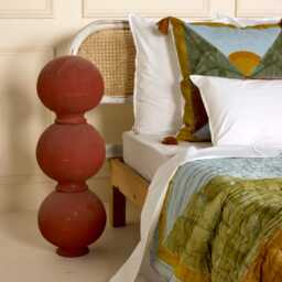 Handmade Block Printed Cotton Quilt Modern King/Queen Bedspread, Indian Kantha Comforter, Reversible Bedset - thumbnail 4