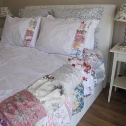 Textured Oversize King Bedding, Duvet Cover 120X98 120 X 120, Palatial 118X114, Texture Patchwork Shabby Chic Bedding Queen - thumbnail 4