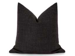 Charcoal Gray Pillow Cover Cozy Chic Euro Sham, Basket Weave - thumbnail 1