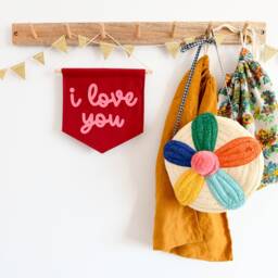 I Love You Mini Felt Banner Nursery Wall Decor Kids Room Flag - thumbnail 2
