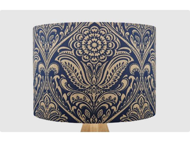 Classic Deep Blue Lampshade, Table Floor Lamp/Ceiling Pendant Small Medium Large, 15cm 20cm 25cm 30cm 35cm 40cm UK Fabric Drum Light Shade - image 1