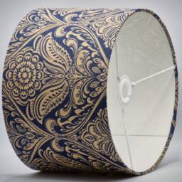 Classic Deep Blue Lampshade, Table Floor Lamp/Ceiling Pendant Small Medium Large, 15cm 20cm 25cm 30cm 35cm 40cm UK Fabric Drum Light Shade - thumbnail 3