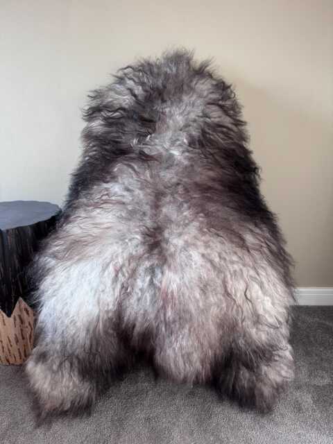 xxl Large Icelandic Sheepskin Rug Long Wavy Wool, Natural Undyed Grey/Silver/White/Ivory/Black/Brown - image 1