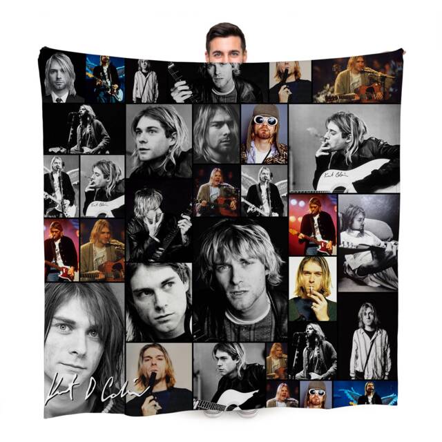Kurt Cobain Celebrity Montage Fleece Throw Blanket - 150cm X Large Made in England - image 1