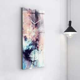 Abstract Image Large Wall Clock, Pink Horizontal Clock, Abstraction Unique Wall Modern Clock - thumbnail 3