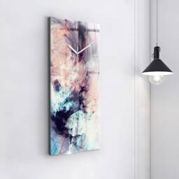 Abstract Image Large Wall Clock, Pink Horizontal Clock, Abstraction Unique Wall Modern Clock - thumbnail 3