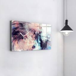 Abstract Image Large Wall Clock, Pink Horizontal Clock, Abstraction Unique Wall Modern Clock