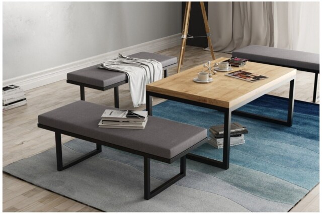Edan Modern Bench/Seat in The Hall Living Room Bedroom Different Sizes & Colors Strong Metal Frame Hand Made Poland - image 1