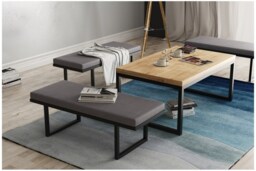 Edan Modern Bench/Seat in The Hall Living Room Bedroom Different Sizes & Colors Strong Metal Frame Hand Made Poland