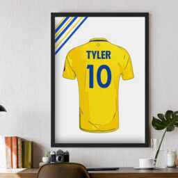 Leeds Personalised Football Shirt 2024-25 Name Print United Gift - Poster Home Decor Custom Art Frames For Him Boy Dad Son Granddad - thumbnail 2