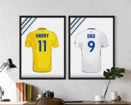 Leeds Personalised Football Shirt 2024-25 Name Print United Gift - Poster Home Decor Custom Art Frames For Him Boy Dad Son Granddad - thumbnail 1