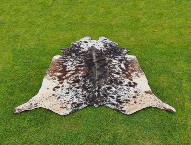 Natural Brown & White Speckled Cowhide Rug-Exotic Hair On Rug-Luxury Rug-Brazillian Floor Area Rug-Western Decor - image 1