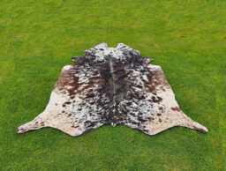 Natural Brown & White Speckled Cowhide Rug-Exotic Hair On Rug-Luxury Rug-Brazillian Floor Area Rug-Western Decor