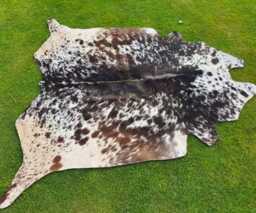 Natural Brown & White Speckled Cowhide Rug-Exotic Hair On Rug-Luxury Rug-Brazillian Floor Area Rug-Western Decor - thumbnail 2
