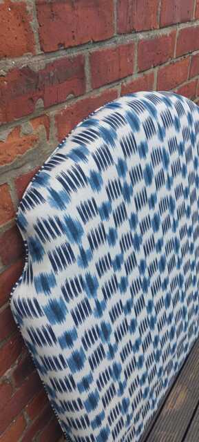 Bespoke Indigo Ikat Blue Stripe Headboard /Sizes - image 1