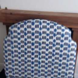 Bespoke Indigo Ikat Blue Stripe Headboard /Sizes - thumbnail 2