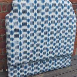 Bespoke Indigo Ikat Blue Stripe Headboard /Sizes - thumbnail 4