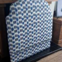 Bespoke Indigo Ikat Blue Stripe Headboard /Sizes - thumbnail 3