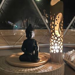 Handmade Bamboo Table Lamp Japanese Zen Decor - thumbnail 2