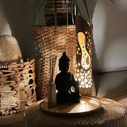Handmade Bamboo Table Lamp Japanese Zen Decor - thumbnail 3