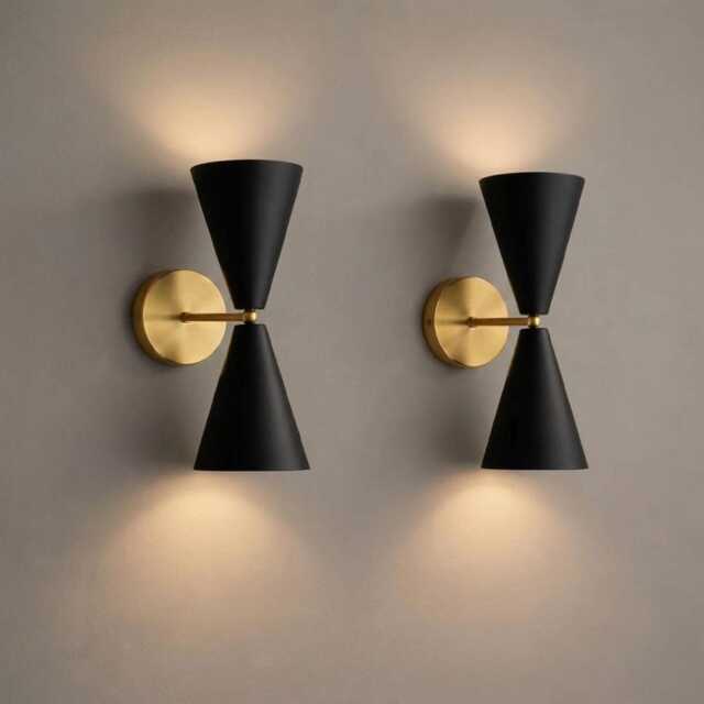 Mid Century Italian Brass Wall Sconce, Modern Perforated Light Fixture - image 1