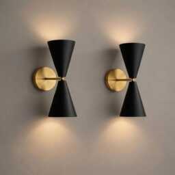 Mid Century Italian Brass Wall Sconce, Modern Perforated Light Fixture - thumbnail 1