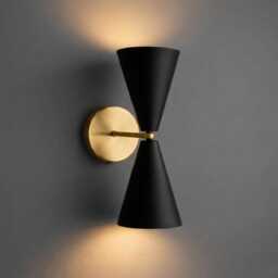 Mid Century Italian Brass Wall Sconce, Modern Perforated Light Fixture - thumbnail 2