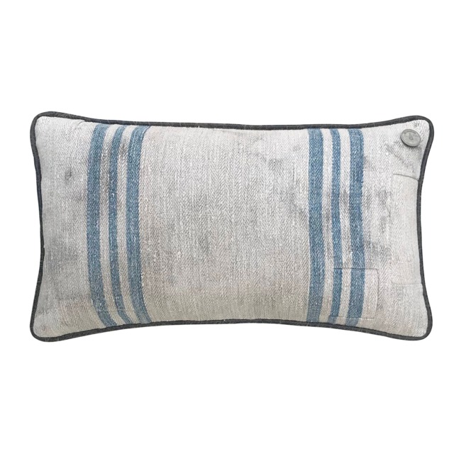 "Antique German Grain Sack Pillow From The 1883 - 20"" X 11" - image 1