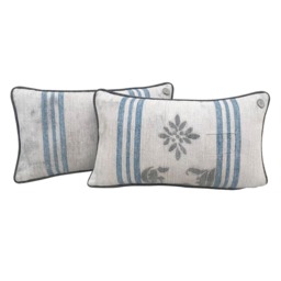 "Antique German Grain Sack Pillow From The 1883 - 20"" X 11" - thumbnail 3