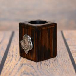 Central Asian Shepherd Dog - Wooden Candlestick With Dog, Souvenir, Decoration, Limited Edition, Collection - thumbnail 2